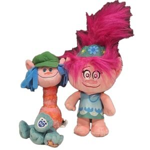 Trolls Plush Bundle Of 2 Poppy DreamWorks & Build-A-Bear Long Neck Troll